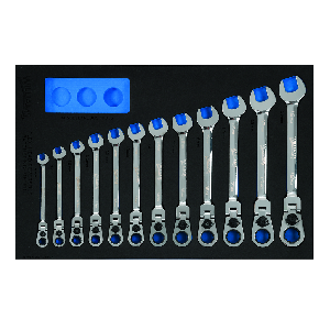 12 pc Metric Ratcheting Combination Wrench Set in 1/3 Foam Drawe