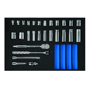 28 pc 3/8 Drive 12-Point SAE Shallow & Deep Socket...