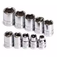 3/8 In Dr 6-Pt Std Fractional Socket Set - 10-pc