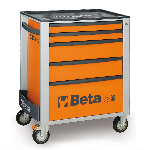 Mobile Roller Cab 5 Draw, Orange