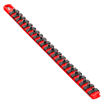 18" Socket Organizer, Red w/ 1/4" TwistLock Clips