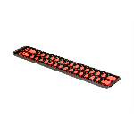 Socket Boss, 2 Rail Socket Tray, Red - 3/8" Drive