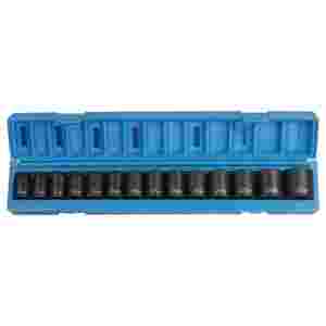 1/2 In Dr Std 6 Pt Metric Impact Socket Set - 14-P...