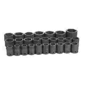 3/4 In Dr Std Metric 6 Pt Impact Socket Set - 26-P...