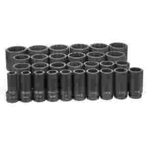 3/4 In Dr Deep Fractional 12 Pt Impact Socket Set ...