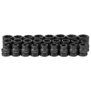1 Inch Drive Standard Length Metric 6 Pt Impact Socket Set 26 Pc