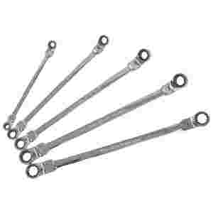 5 Piece Metric XL Double Box Ratcheting Flex Reversible Spline W