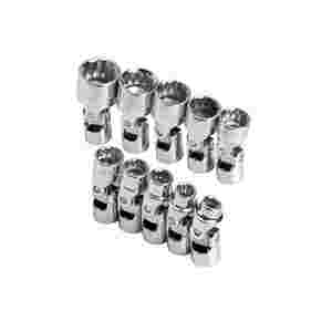 1/4 In Drive 12 Pt Flex Std Metric Socket Set - 10...