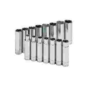 1/2 In Drive 6 Pt Deep Metric Socket Set - 15 Pc