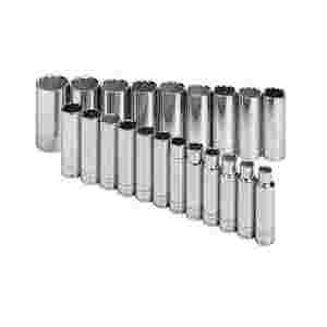 1/2 In Drive 12 Pt Metric Deep Socket Set - 21 Pie...