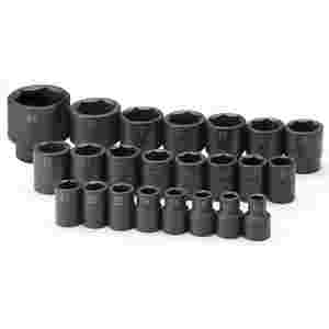 1/2 In Dr 6-Pt Std Metric Impact Socket Set - 23-P...