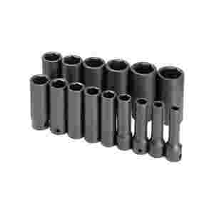 1/2 In Dr 6 Pt Deep Fractional Impact Socket Set -...