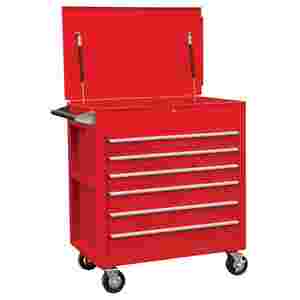 6 Drawer Full Drawer Professional Duty Cart - Red...