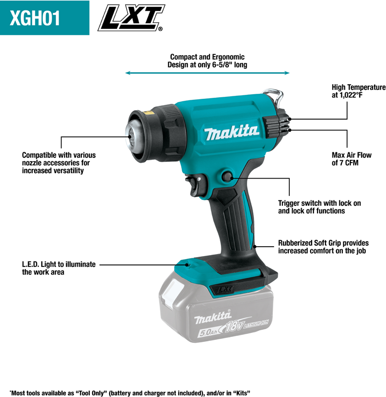 18V LXT Lithium?Ion Cordless Heat Gun, Tool Only [379811