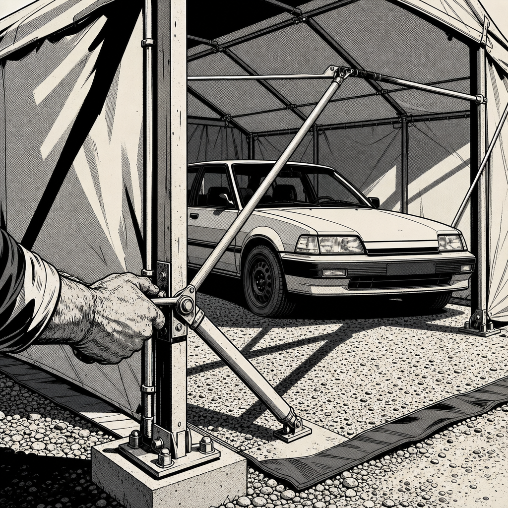 Outdoor Car Storage That Actually Holds Up: Carports, Pop-Up Garages, and Anchoring Done Right
